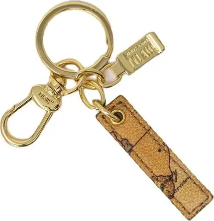 Beige Leather Keychain
