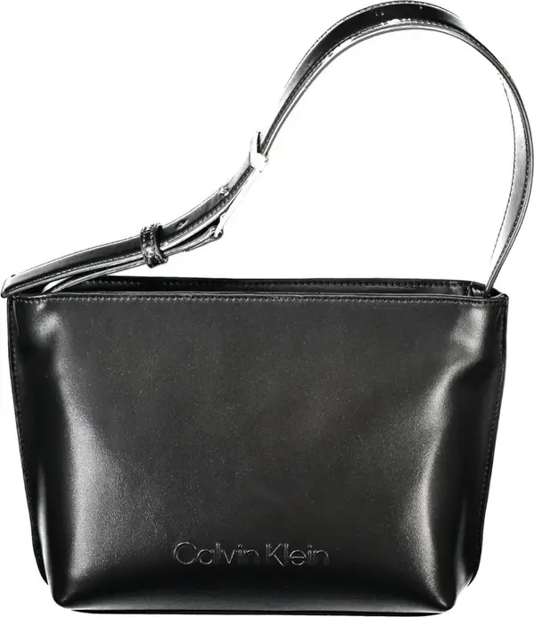 Black Polyester Woman Shoulder Bag