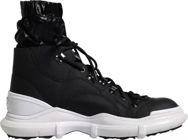 Black Nylon Galileo High Top Sneakers Shoes