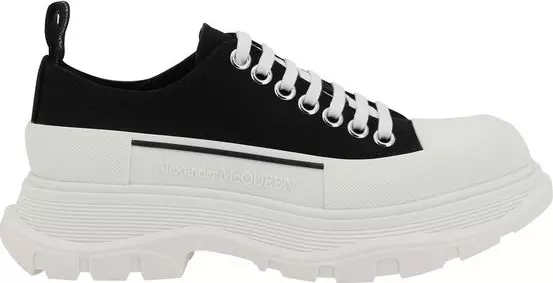 Black Cotton Chunky Sneakers
