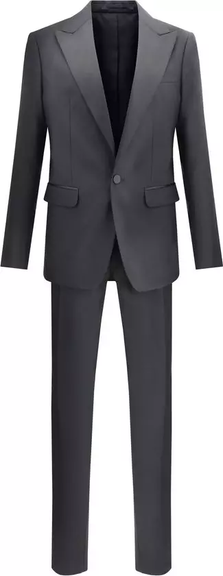 Black Wool Two-Piece Suit
