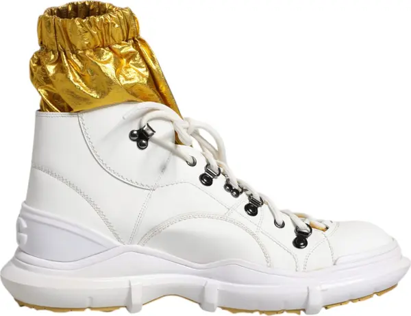 White Nylon Galileo High Top Sneakers Shoes