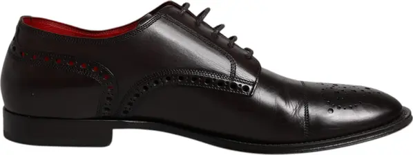 Black Calfskin Leather Derby Men Dress Shoes