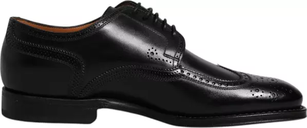 Black Leather Derby Wingtip Formal Shoes