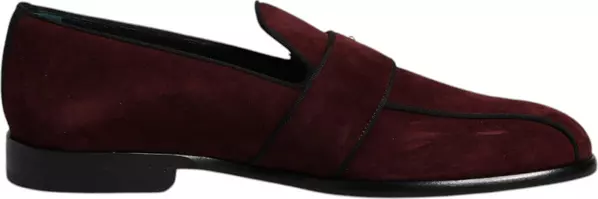 Bordeaux Suede Loafers Formal Men Dress Shoes