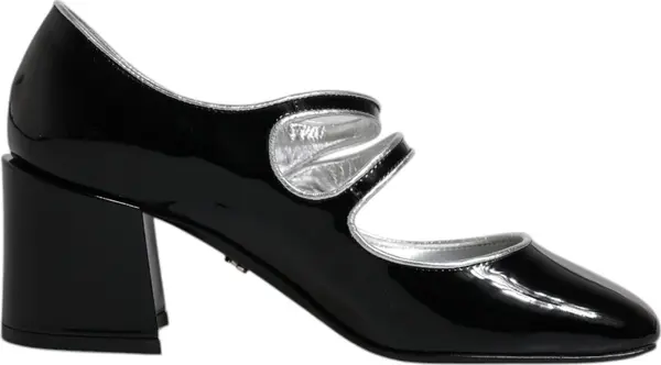 Black Patent Leather Crystal Mary Jane Pumps Shoes