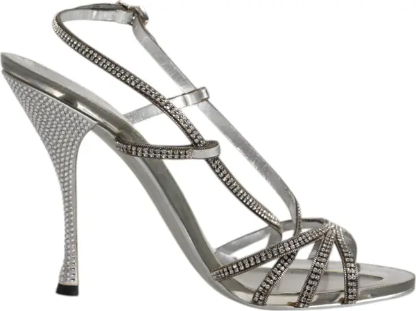 Silver Crystal Slingback KEIRA Sandals Shoes