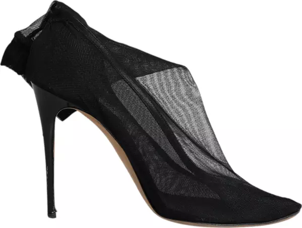 Black Nylon Stretch Mesh Sock Boots Shoes
