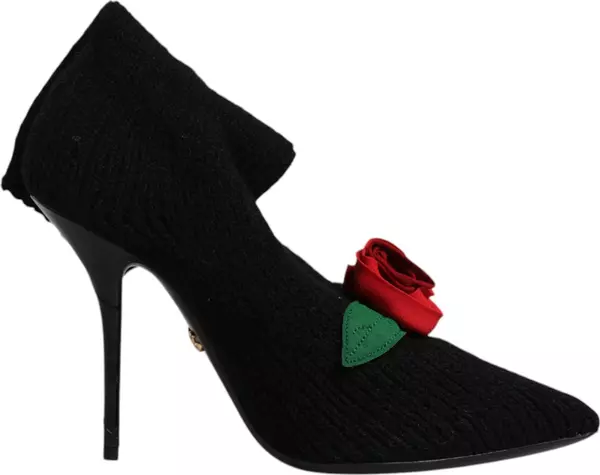 Black Stiletto Heels Mid Calf Boots Shoes