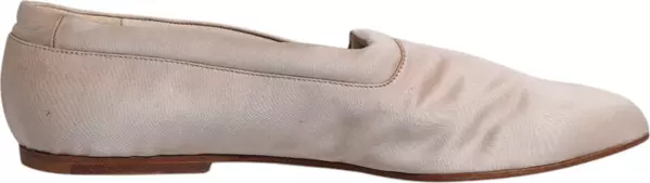 Beige Fabric Slip On Ballerina Flats Shoes