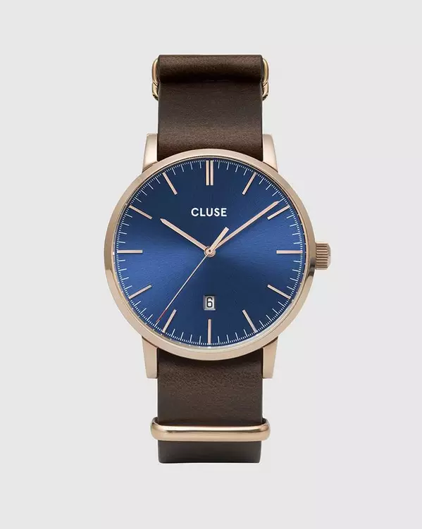 Brown Leather Dress Watch
