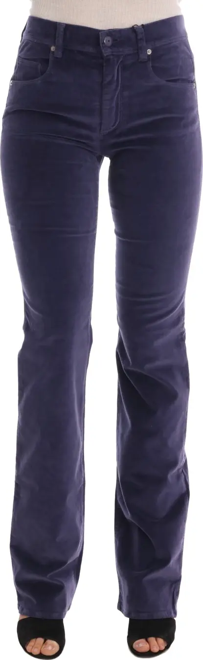 Purple Corduroy Stretch Bootcut Pants