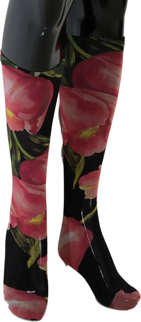 Multicolor Floral Tulip Nylon Socks
