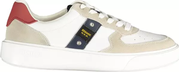 White Polyurethane Men Sneaker