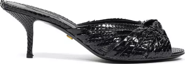 Black Snake Skin Platform Sandals