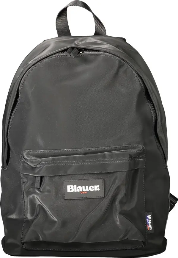 Black Polyester Men Backpack