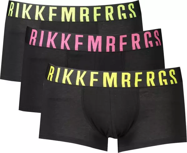 Black Polyester Men's Boxer Briefs