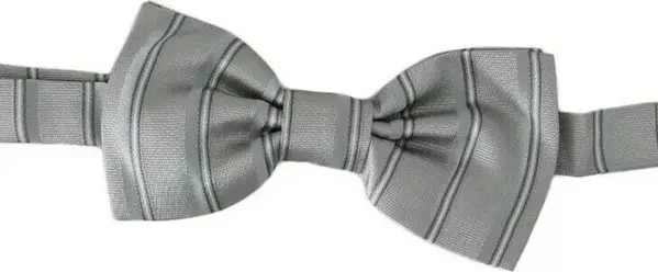 Light Gray Lining Adjustable Neck Butterfly Bow Tie
