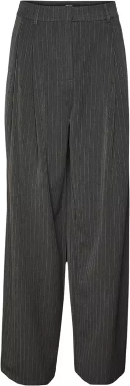 Gray Polyester Casual Pants