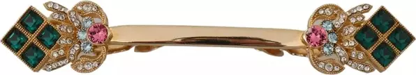 Gold Plated 925 Sterling Silver Crystal Collar Stop Brooch