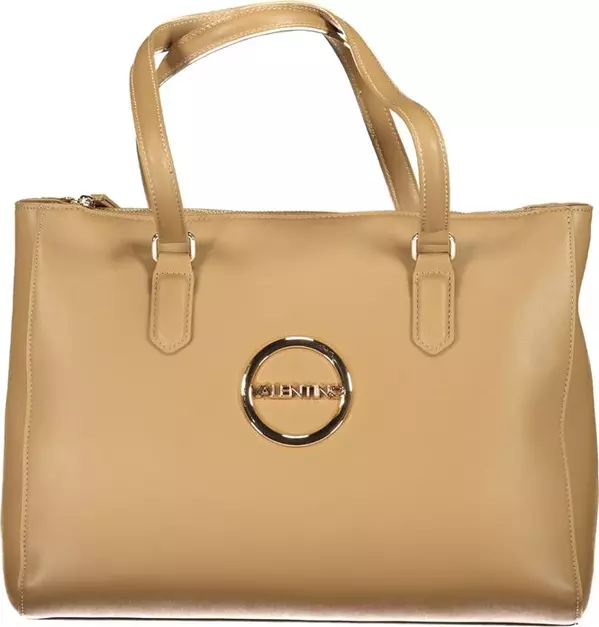 Beige Polyurethane Women's Bag
