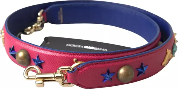 Pink Exotic Leather Studded Shoulder Strap
