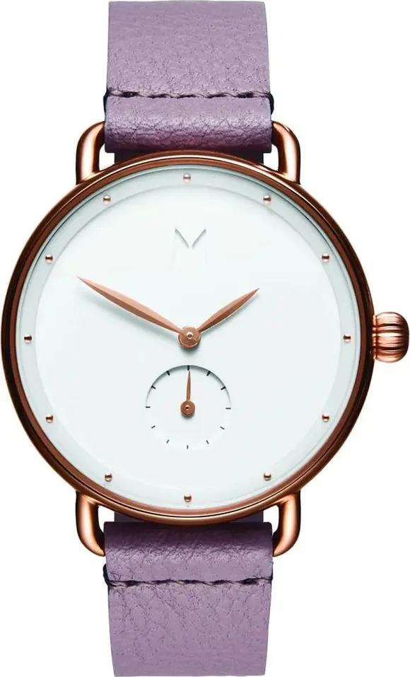 Purple Leather Dress Watch