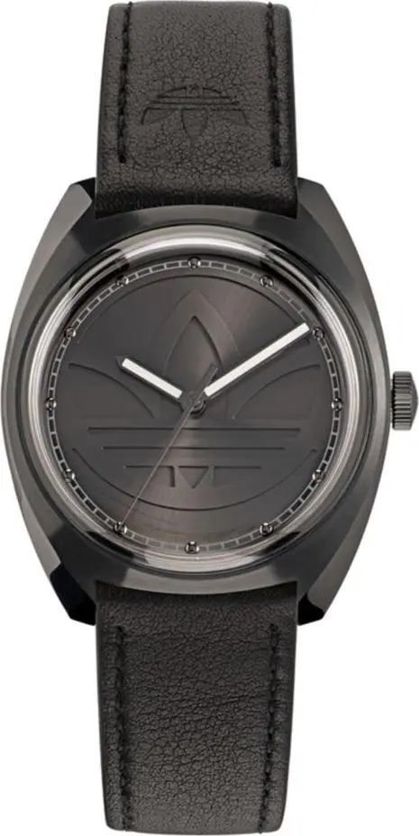 Black Leather Dress Watch