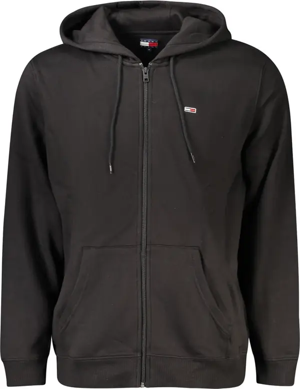 Black Cotton Men's Hoodie Sweatshirt