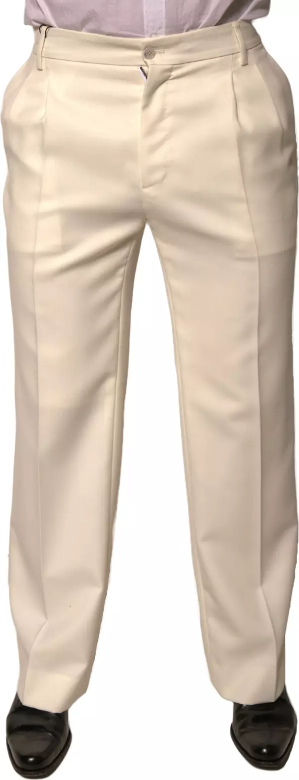 Off White Straight Dress Pants