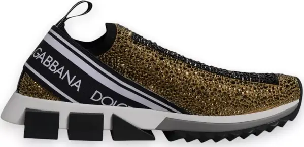 Gold Rhinestones Sorrento Sneakers Shoes