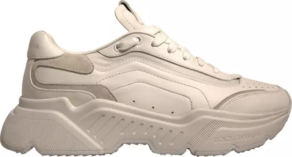 White Daymaster Leather Low Top Sneakers Shoes