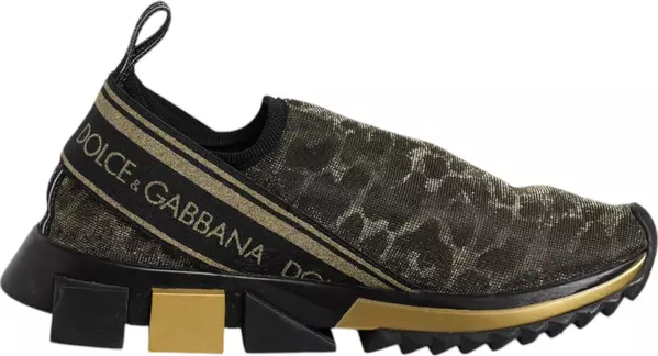 Gold Glitter Leopard Sorrento Sneakers Shoes