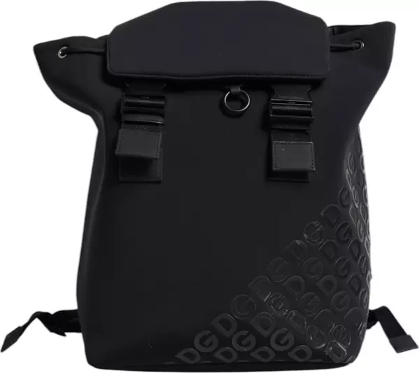 Black Neoprene Nylon DG Logo School Backpack Bag