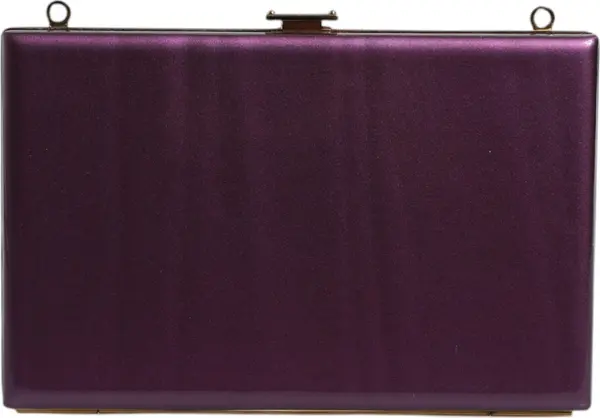 Purple Leather Clutch Evening Crossbody Bag