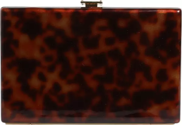 Brown Leather Clutch Evening Crossbody Bag