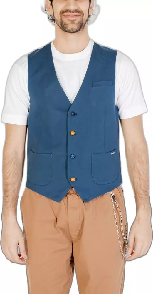 Blue Cotton Waistcoat
