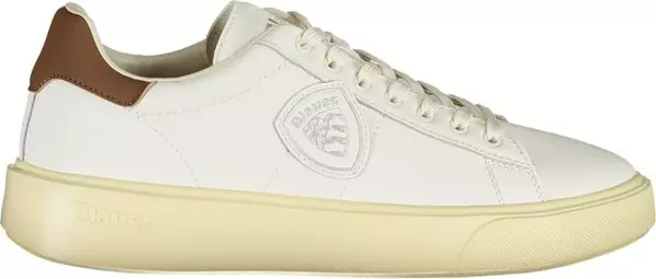 White Polyurethane Men Sneaker