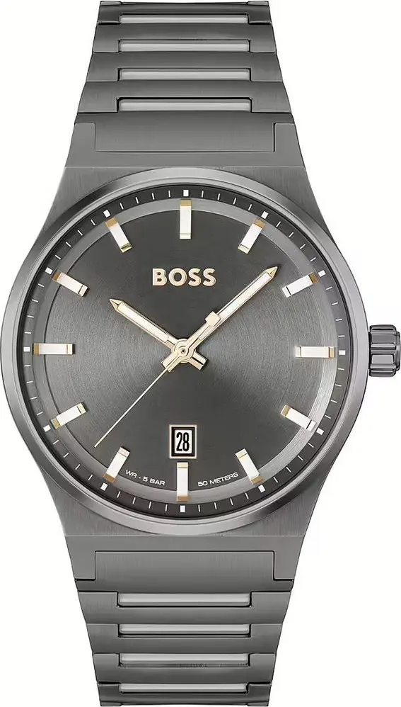 Gray Stainless Steel Dress Watch