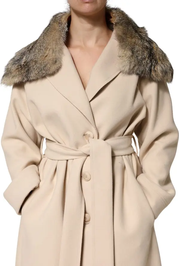 Brown Fur Shoulder Collar Neck Wrap Scarf