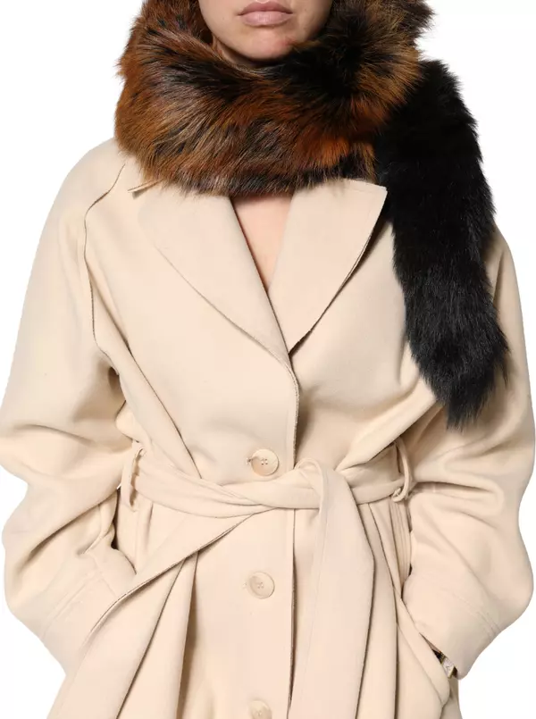 Brown Red Fox Fur Neck Warmer Winter Scarf