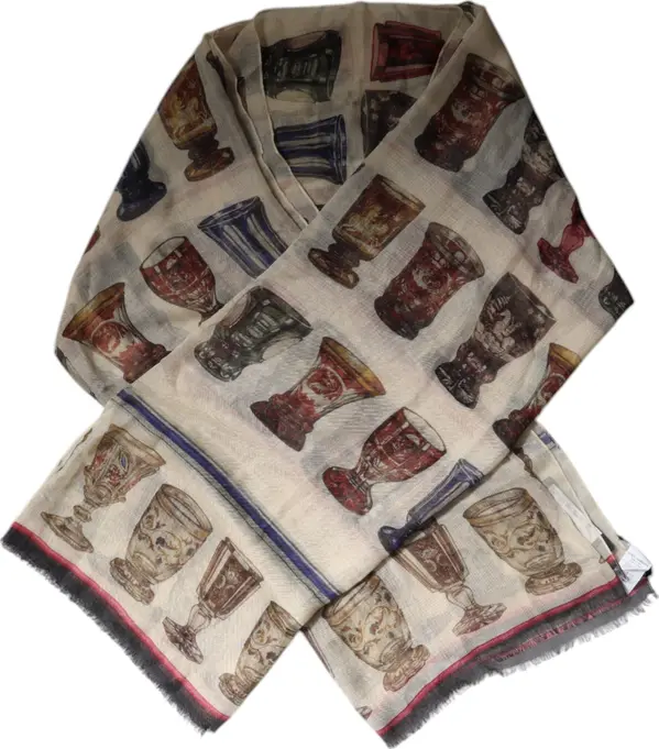 Multicolor Glass Cashmere Foulard Scarf