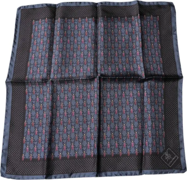 Dark Blue Beetle Square Handkerchief Scarf