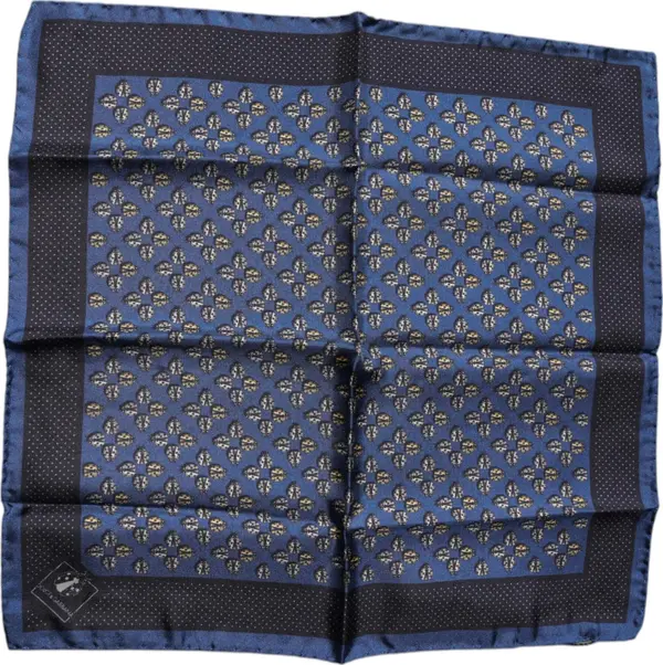 Blue Lady Bug Silk Square Handkerchief Scarf