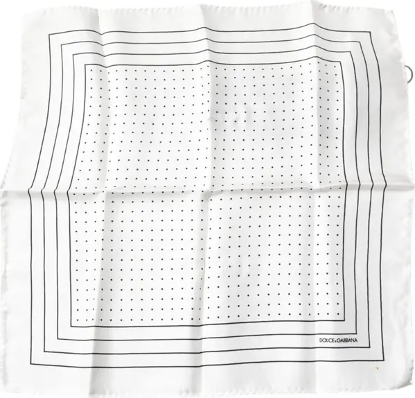White Polka Dots Square Handkerchief Scarf