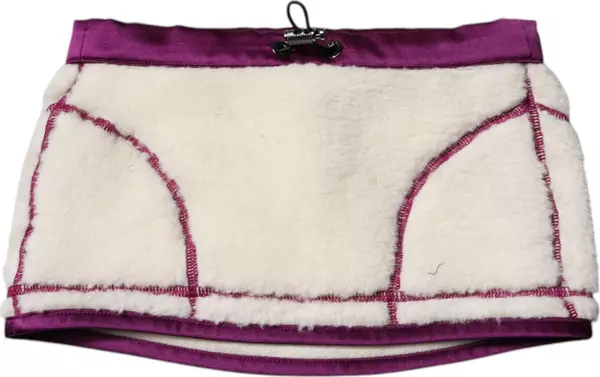 White Purple Cashmere Fleece Neck Warmer Scarf