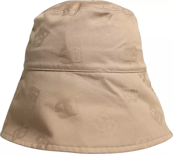 Beige Logo Monogram Cotton Bucket Cap