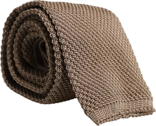 Brown Silk Adjustable Necktie Tie