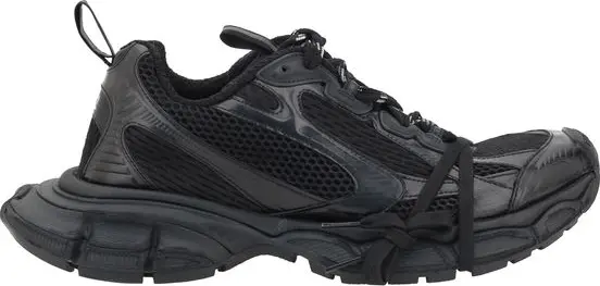 Black Polyethylene Athletic Sneakers