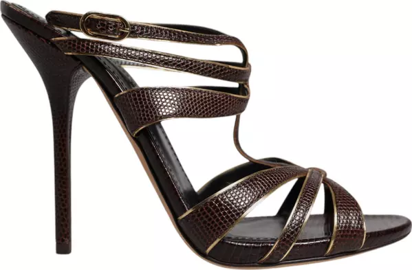 Bordeaux Ankle Strap Heels Sandals Shoes